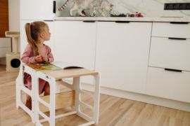 Modulair leertoren, keukenkruk en bureau - Wit