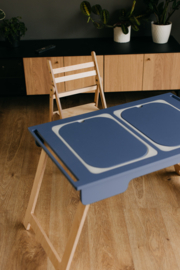 Inklapbare sensorische tafel met 2 bakken - blauw