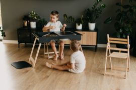 Inklapbare sensorische tafel met 2 bakken - zwart