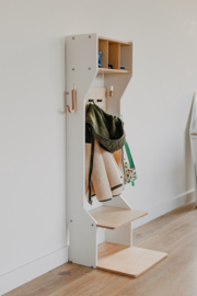 Kindervestiaire met opbergruimte - Wit