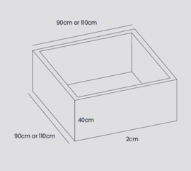 Ballenbak vierkant “Honey” - 90x90x40 of 110x110x40