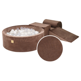 Corduroy Foam speelblokken met ballenbak en 200 ballen - Bruin