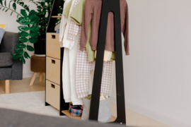 Montessori kledingkast met lades en rechthoekige grepen - Zwart