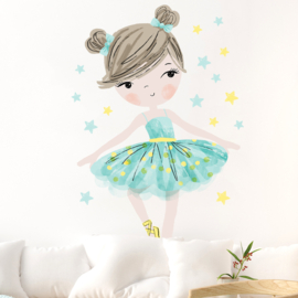 Muursticker Ballerina Mint