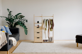 Montessori kledingkast met lades en rechthoekige grepen - Naturel