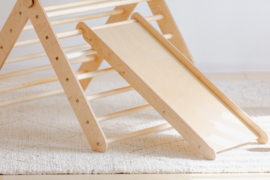 Pikler Driehoek Montessori Klimrek met Glijbaan - Naturel