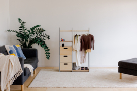 Montessori kledingkast met lades en rechthoekige grepen -  Grijs