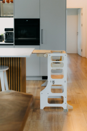 Modulair leertoren met kinderstoel - wit