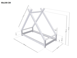 Tipi bed Tahuka in verschillende maten