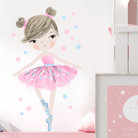 Muursticker kinderkamer Ballerina roze