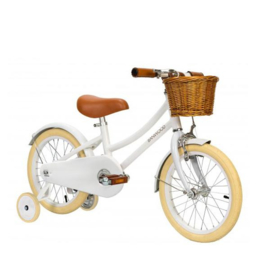 Witte Banwood Classic fiets Inclusief helm