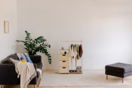 Montessori kledingkast met lades en rechthoekige grepen - Wit