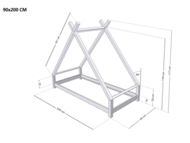 Tipi bed Tahuka in verschillende maten