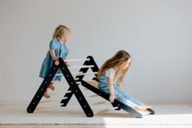 Pikler Driehoek Montessori Klimrek met Glijbaan - Zwart