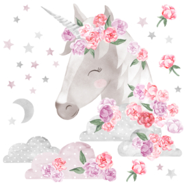 Muursticker meisjeskamer Unicorn