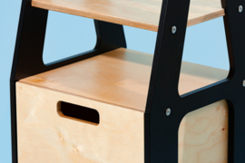 Montessori kledingkast met lades en rechthoekige grepen - Zwart