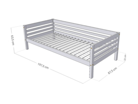 TULY Kinderbed  80 cm x 160 cm - 200 cm