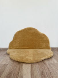 Zachte teddy speelmat in vorm van een wolkje - oker