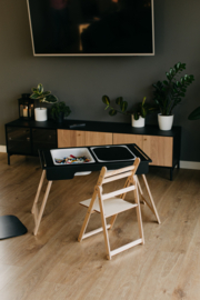 Inklapbare sensorische tafel met 2 bakken - zwart