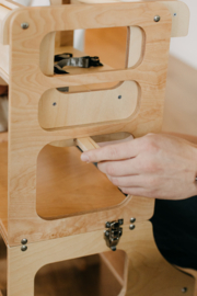 Modulair leertoren met kinderstoel - naturel