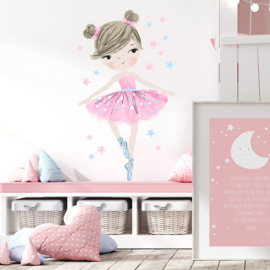 Muursticker kinderkamer Ballerina roze