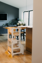 Modulair leertoren met kinderstoel - wit