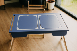 Inklapbare sensorische tafel met 2 bakken - blauw