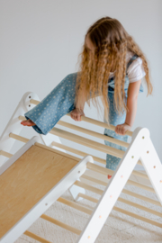Pikler Driehoek Montessori Klimrek met Glijbaan - Wit