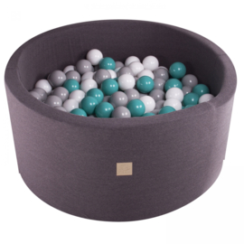 Ballenbak met 300 ballen  - donker grijs - zelf samenstellen