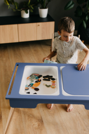Inklapbare sensorische tafel met 2 bakken - blauw