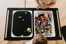 Inklapbare sensorische tafel met 2 bakken - zwart