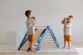 Pikler Driehoek Montessori Klimrek met Glijbaan - Blauw