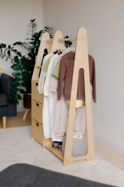 Montessori kledingkast met lades en rechthoekige grepen - Naturel