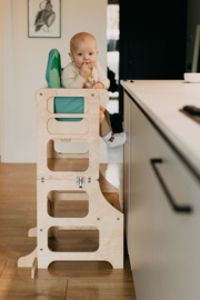 Modulair leertoren met kinderstoel - naturel