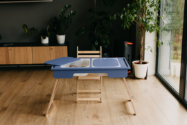 Inklapbare sensorische tafel met 2 bakken - blauw