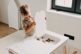 Inklapbare sensorische tafel met 2 bakken - wit