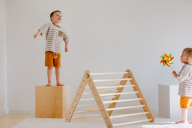 Pikler Driehoek Montessori Klimrek met Glijbaan - Naturel