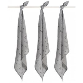 Jollein - Hydrofiel multidoek 70 x 70 cm Spot storm grey (3pack)