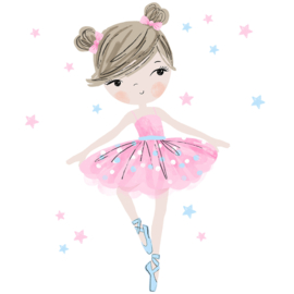 Muursticker kinderkamer Ballerina roze