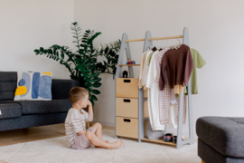 Montessori kledingkast met lades en rechthoekige grepen -  Grijs