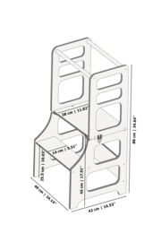 Modulair leertoren, keukenkruk en bureau - Grijs