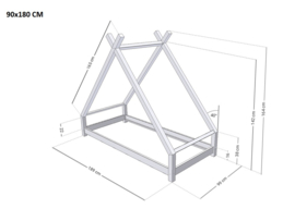 Tipi bed Tahuka in verschillende maten