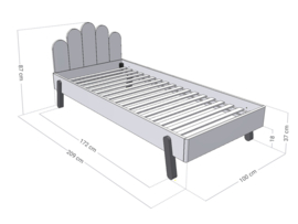 Kinderbed met hoofdbord 90x200 cm