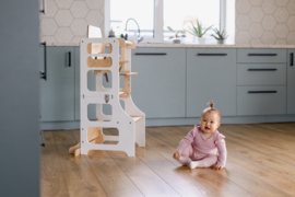 Modulaire leertoren met kinderstoel - Wit