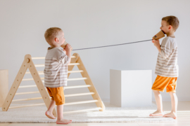 Pikler Driehoek Montessori Klimrek met Glijbaan - Naturel