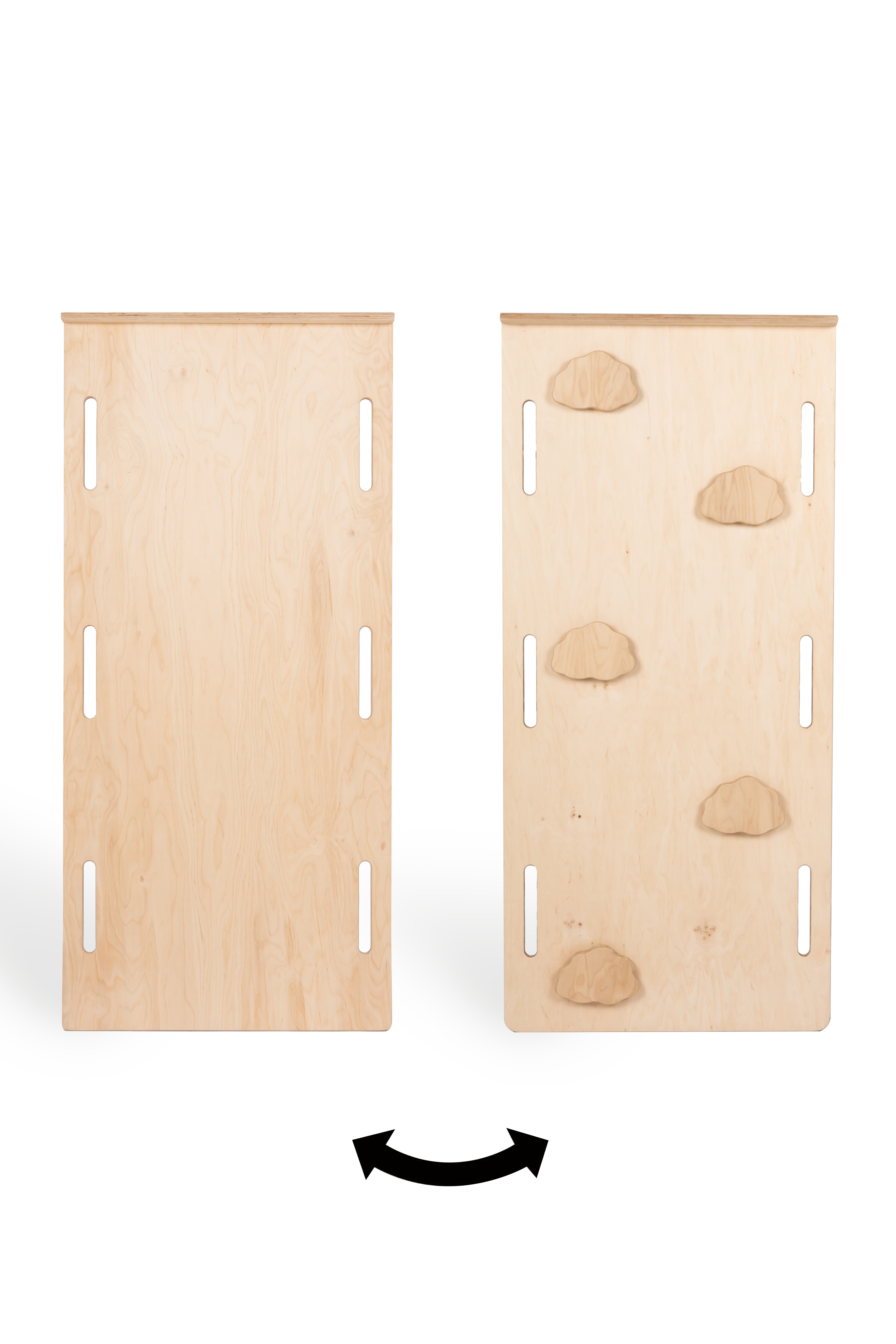2-in-1 Montessori klimboog met Glijbaan met Wolkjes - Groot