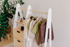 Montessori kledingkast met lades en rechthoekige grepen - Wit