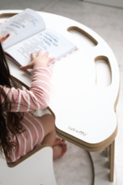 3-in-1 Montessori klimboog met Tafel en Glijbaan - ladder