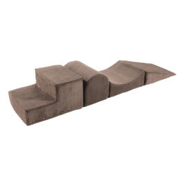 Corduroy Foam speelblokken met ballenbak en 100 ballen - Bruin