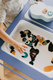 Inklapbare sensorische tafel met 2 bakken - blauw